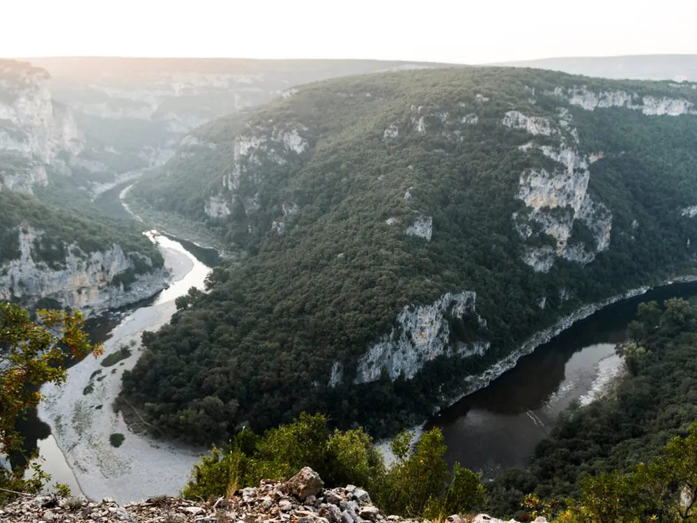 The Ardèche gorges seen from a viewpoint